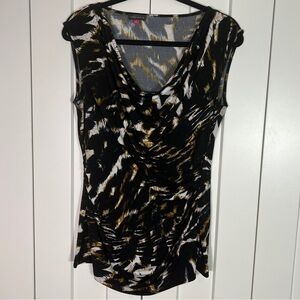 Vince Camuto Ruched Drape Neckline Shell SZ L